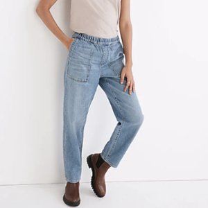 NWT! Madewell Pull-On Relaxed Jeans in Beswick Wash Large